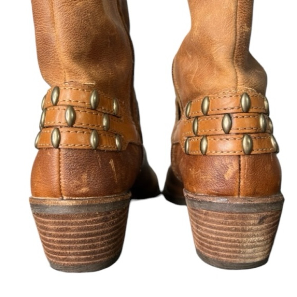 Antonio Melani Boots Distressed Cowboy Equestrian Leather Western Brown 9.5 - Picture 12 of 15